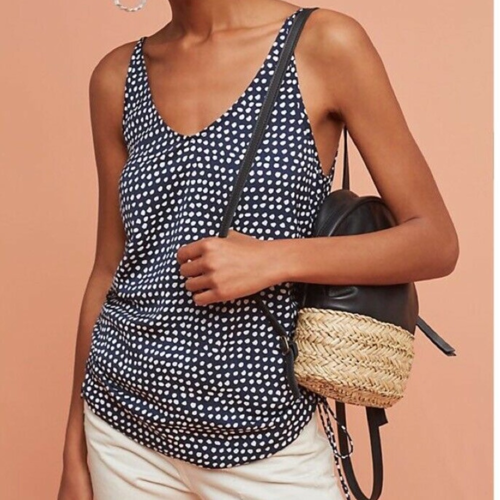 THE FIFTH LABEL Block Party Tank Navy Polka Dot M